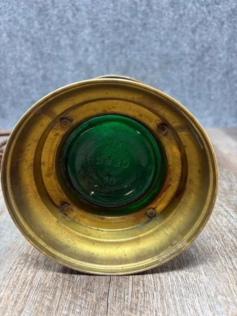 Vintage Brass Nautical Maritime green Lantern Ship Electric Lamp Works Tested